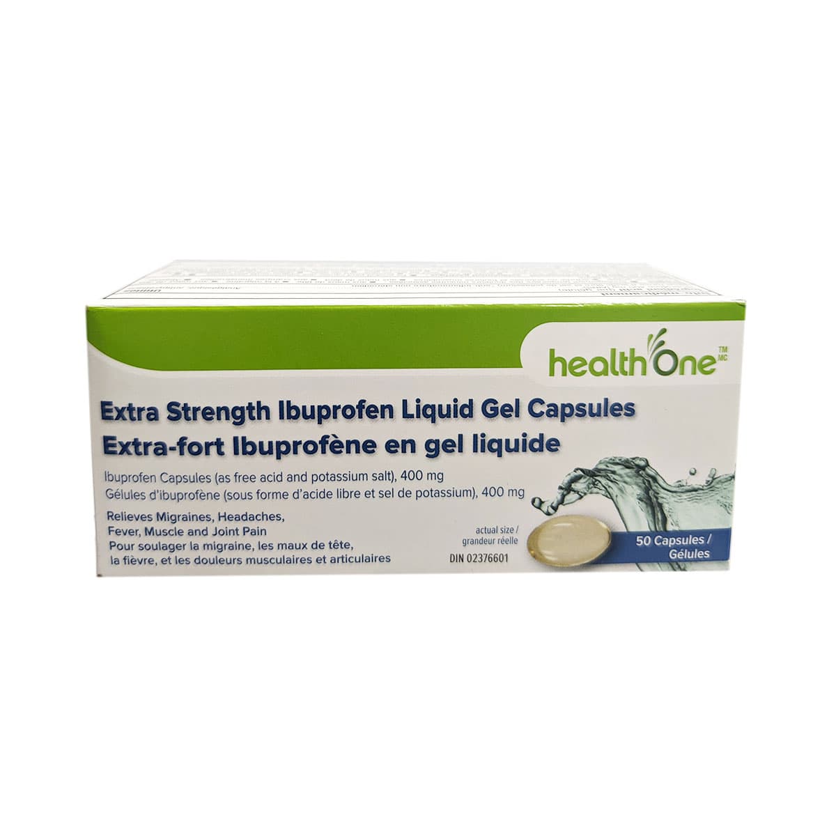 H one ibuprofen extra strength liquid gel caps 400mg 50's