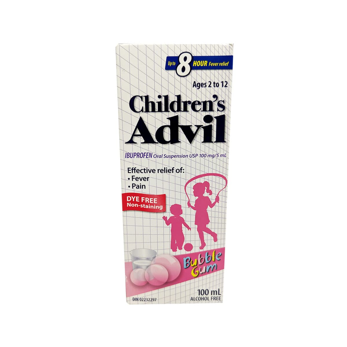 Advil for child dye free syrup bubble gum