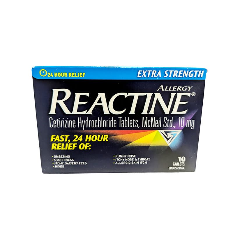 Reactine tabs x-str 10's