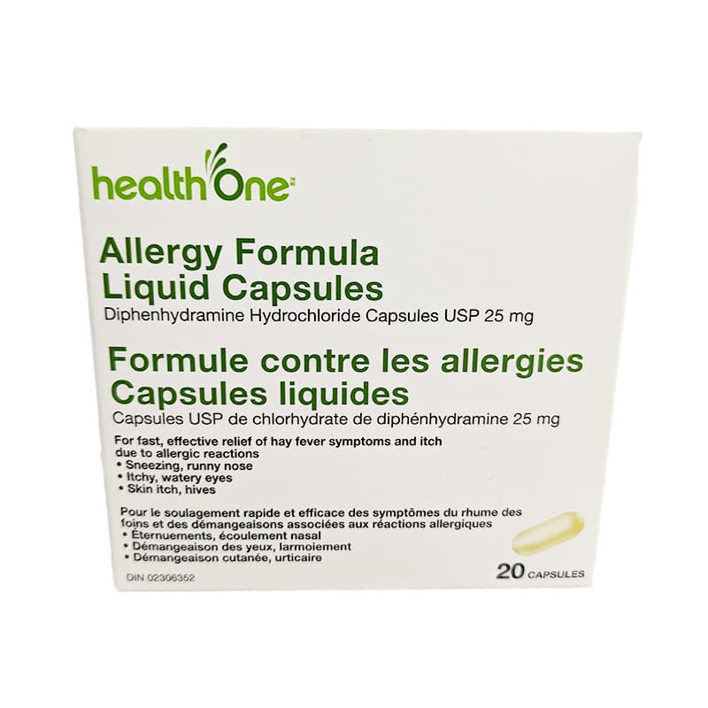 H one allergy form lg caps 25mg 20's